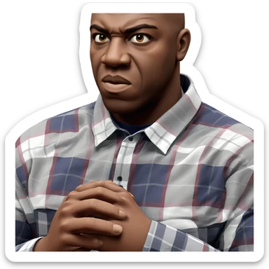 man in plaid shirt solo sticker