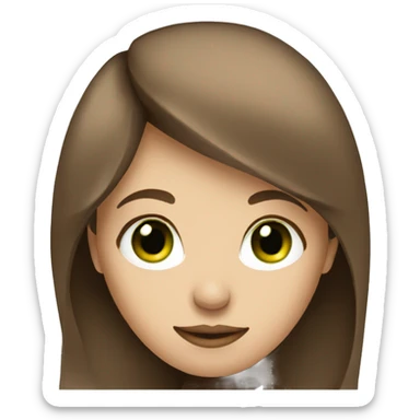 female university art student, brown hair, green eyes sticker