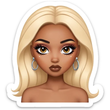 african, pretty makeup, pretty bratz baddie, black eyeliner sticker