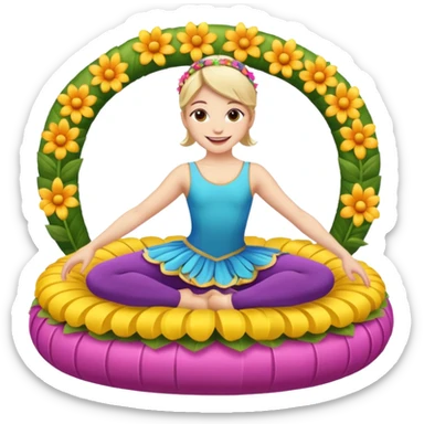dancer on flower float sticker