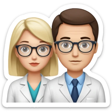 Perfect love. Psychologist girl and a futurologist man sticker