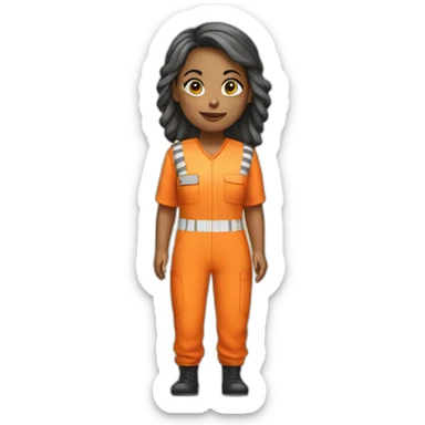 female prisoner in orange jumpsuit sticker