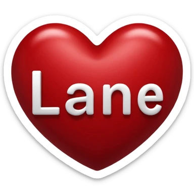 dark red heart with Lane in the middle sticker