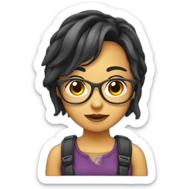 geek otaku girl sticker