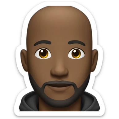 bald headed black person with a beard sticker