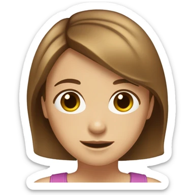 Light brown hair shoulder length hair with brown eyes girl sticker