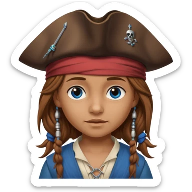 Five year old girl, light brown hair, blue eyes. Dressed as Jack Sparrow sticker