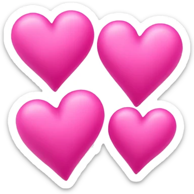 Triple hearts pink sticker