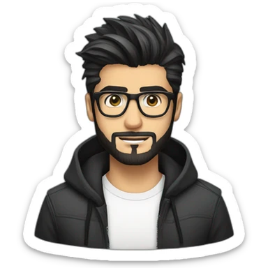 zayn malik with spectacles and beard sticker