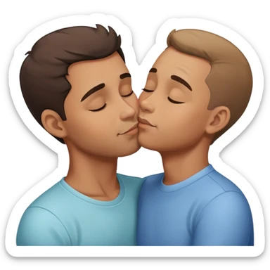 Father giving his child a gentle kiss on the forehead, family love sticker