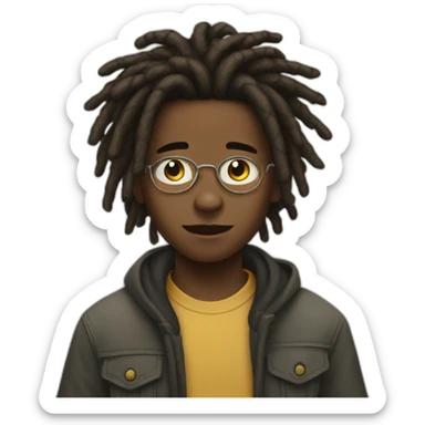 dread locks young boy sticker