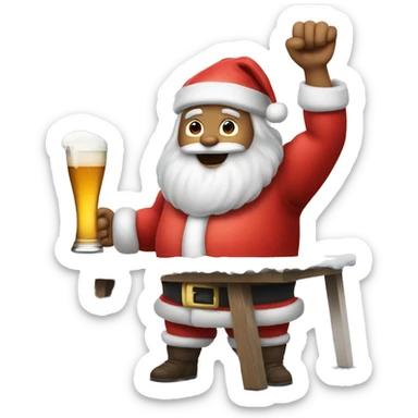 Santa playing beer pong sticker