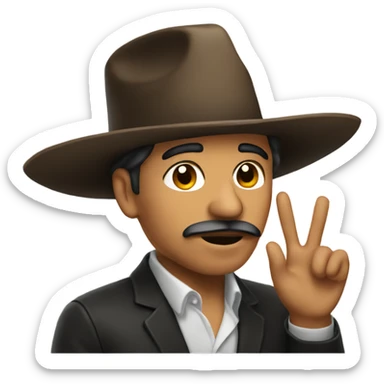 Mexican man with a hat blowing a kiss sticker