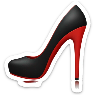 black heels with red under the bottom sticker