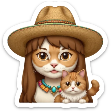 mexican hat persian cat sticker