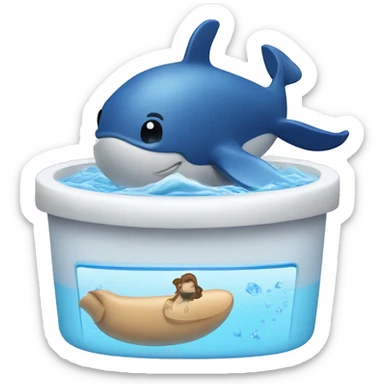 Slide with lotion and whale sticker