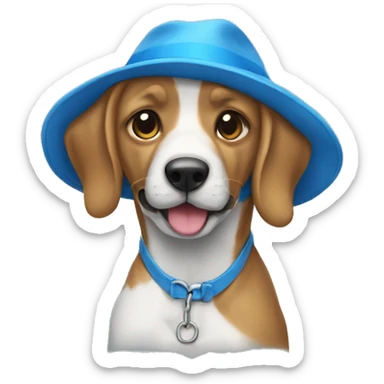 un chien qui porte une chemise bleu sticker