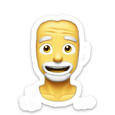 Luffy in The Simpson with white hair and smile sticker