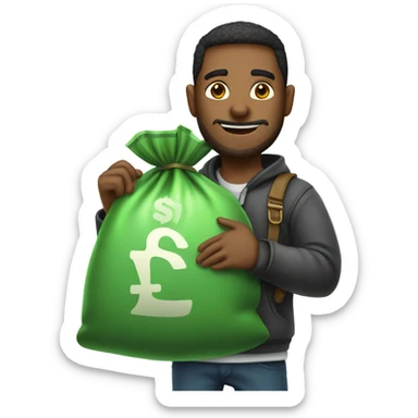 Stas with money bag  sticker