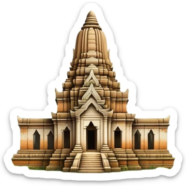 Cinematic Realistic Ayutthaya Ruins Landmark Emoji, depicted with ancient temple ruins amid lush greenery rendered with dramatic textures and nostalgic, warm lighting. sticker