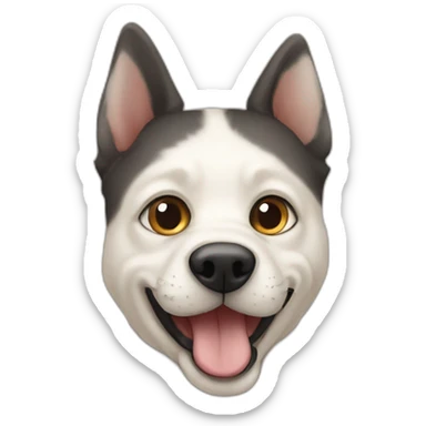 Perro con ojos de gato y lengua de serpiente sticker