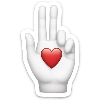 Hand heart with a T inside sticker