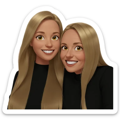 blonde girls sharing a smile sticker