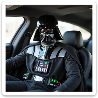 Darth vader sitting in porsche 911 sticker
