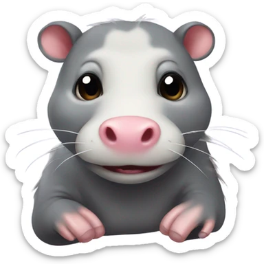 Opossum and a hippo sticker
