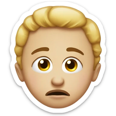 Kiss face sad with one tear sticker