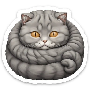 sleeping scottish fold grey sticker