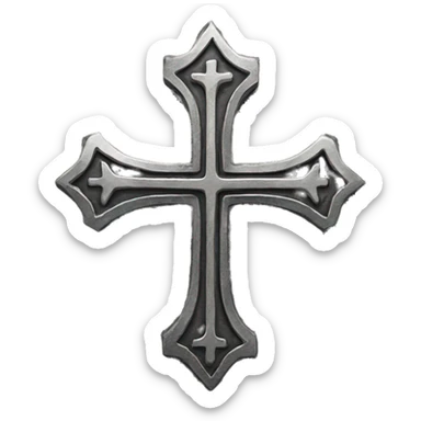 Metal cross sticker