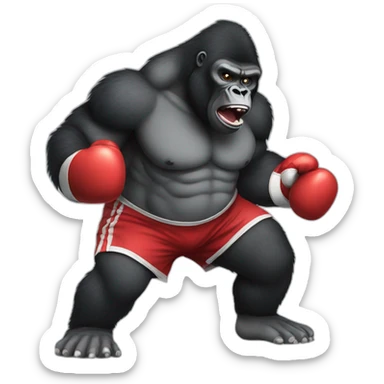 gorilla boxing sticker