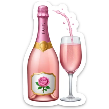 bottle of sparkling rose like the champagne emoji sticker