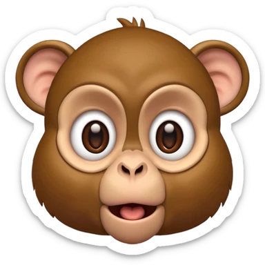 monkey with six ears, surprised expression sticker