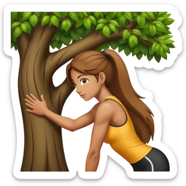 woman arching back against tree sticker