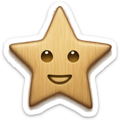 Create me a star made of wood without a face sticker