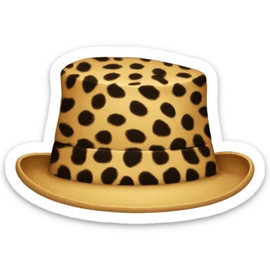 a hat with leopard sticker