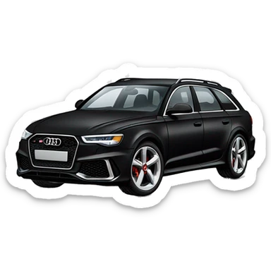Goat in puffy black coat driving Audi 2024 RS6 sticker