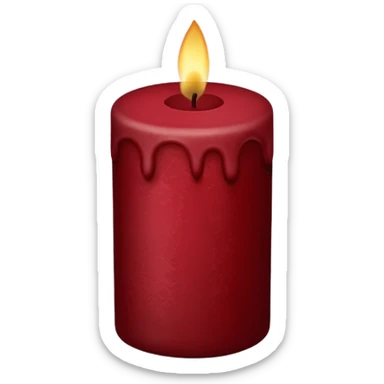 Dark red velvet candle sticker
