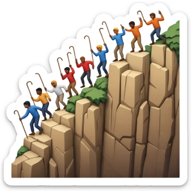 the blind leading the blind off a cliff with seeing canes  sticker