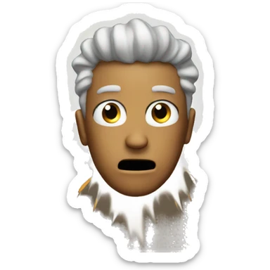 An exploding head emoji sticker