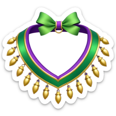 festive Mardi Gras collar with jester points and bells sticker