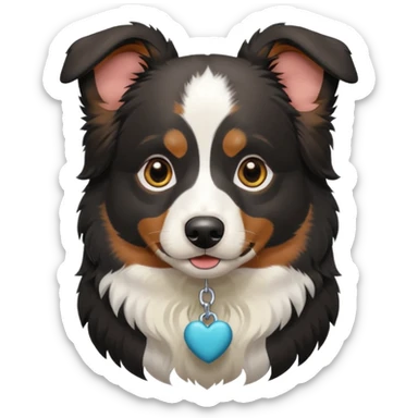 Black tricolor toy Australian shepherd dog sticker