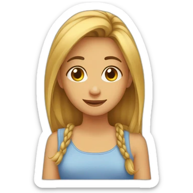 une fille qui embrasse son chat sticker