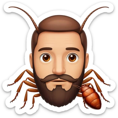 cockroach-man with a beard sticker