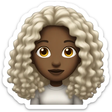 Black girl what long curly hair  sticker