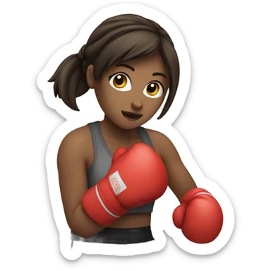 white brunette girl boxing sticker