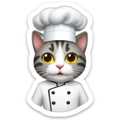 Cat chef with є sticker