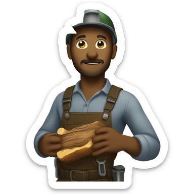 Logger eating trees sticker